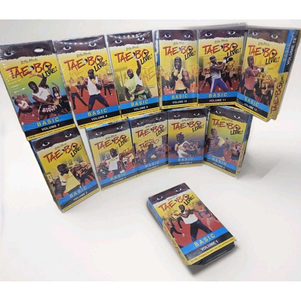 Billy Blanks Tae Bo Live Basic Volumes 1-12 VHS Box Set